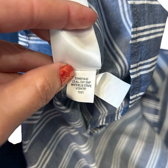 Old navy blue Striped tiered Button-Front All-Day Midi Swing Dress size 4X - Picture 5 of 10